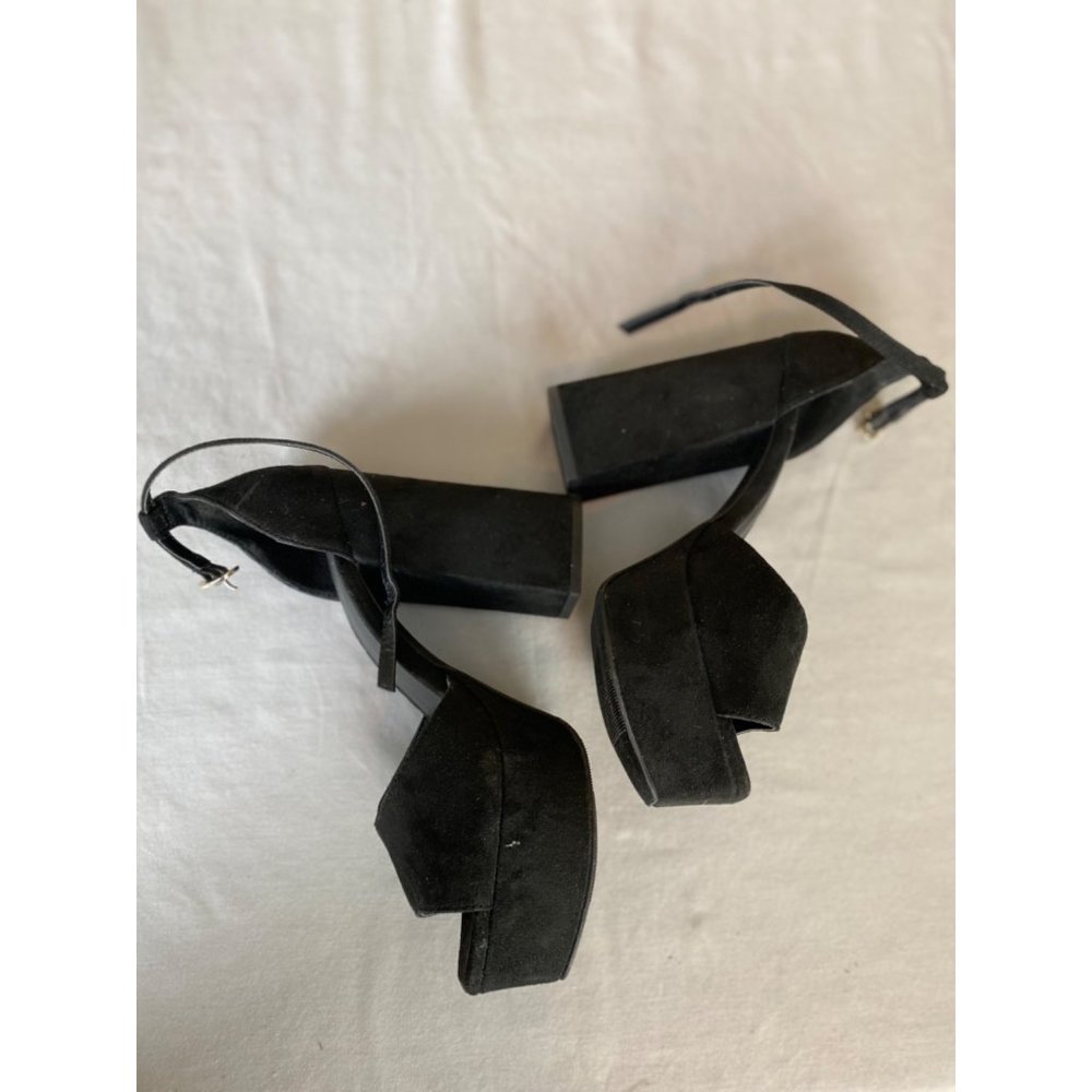 Open Edit Kimber Black Platform Open Square Toe P… - image 6